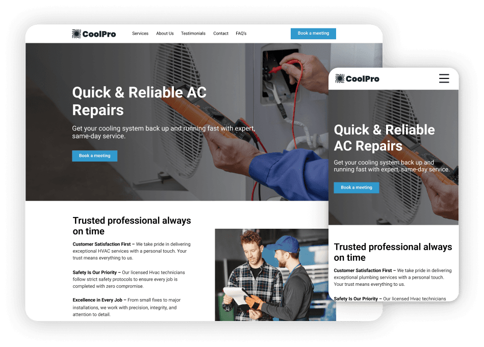 Instant website ready to go