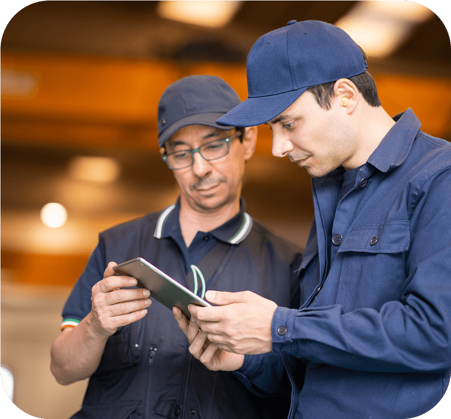 Electrician using phone